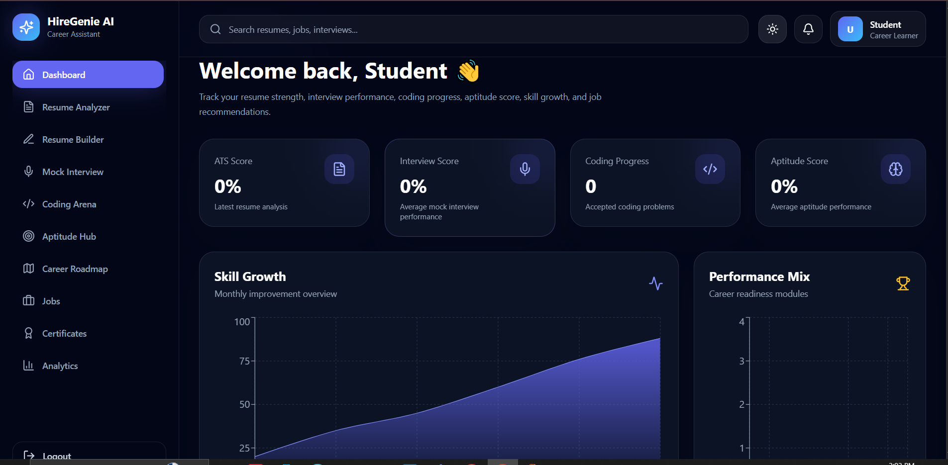 HireGenie AI Career Prep Platform with Django & React - Screenshot 3