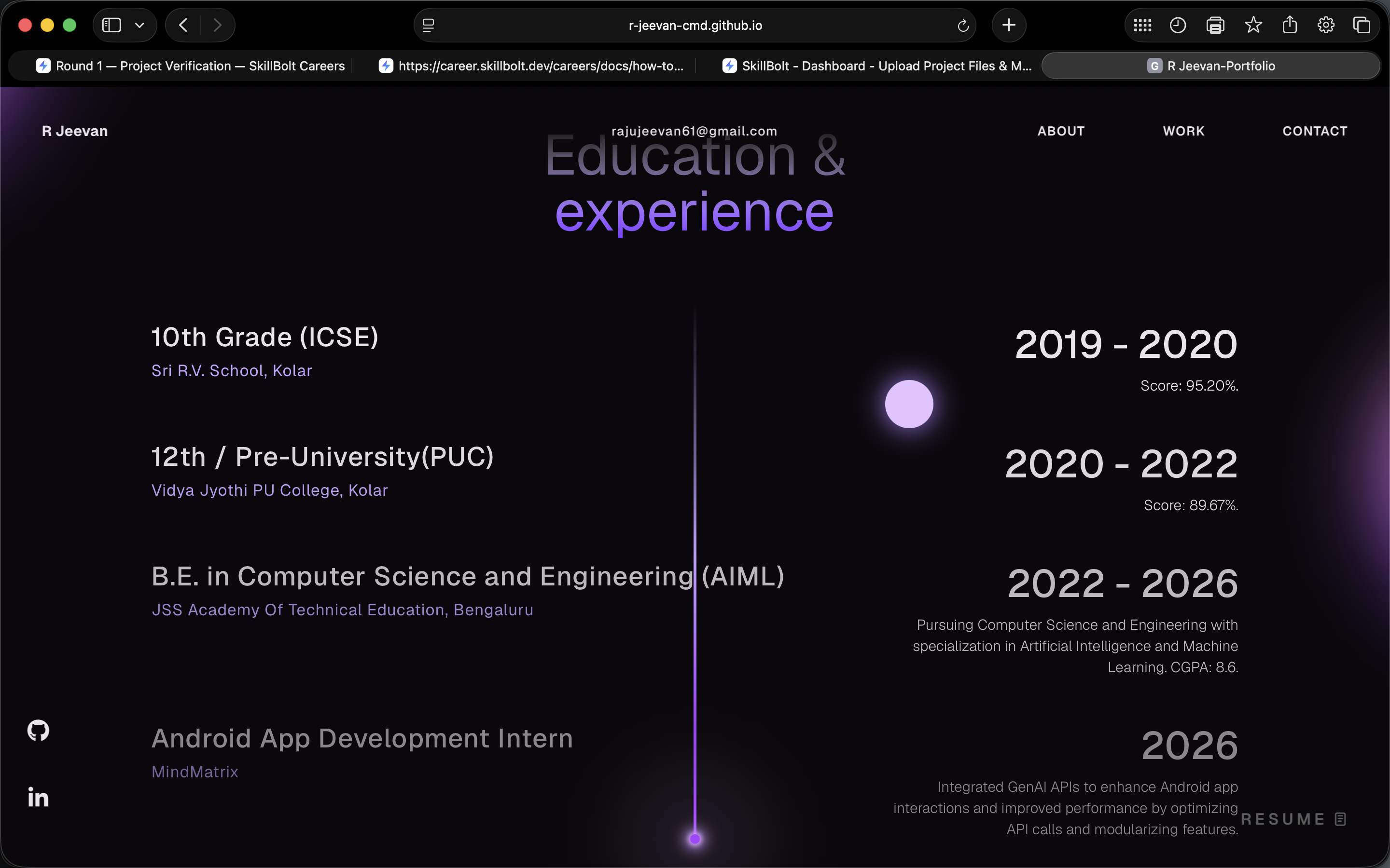 Modern Developer Portfolio Website - Screenshot 3