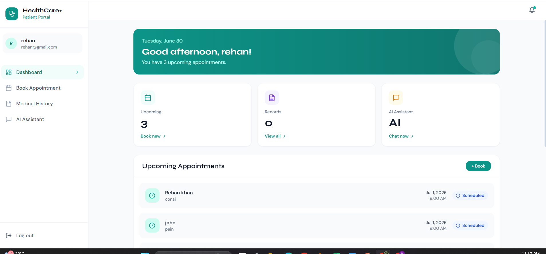Full Stack Doctor appointment System - Screenshot 2