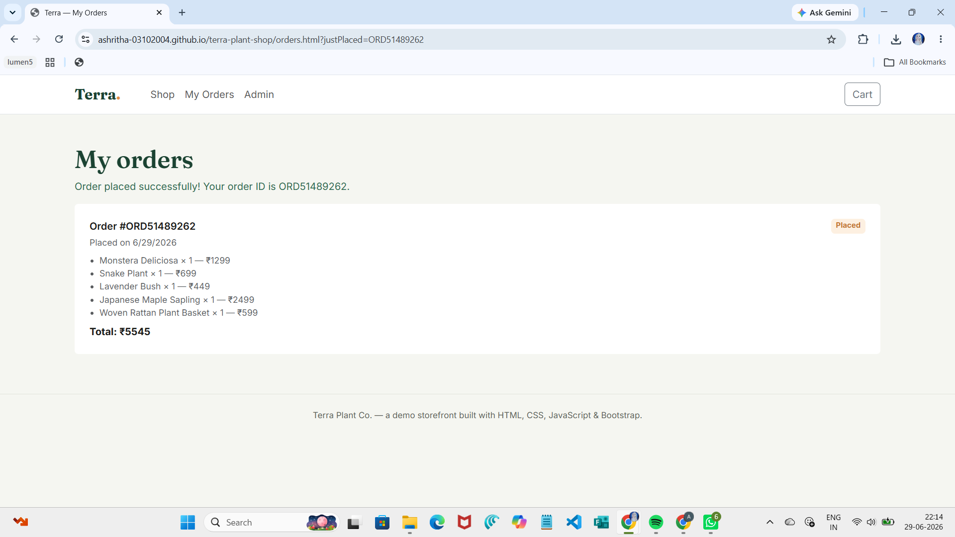 Terra – Plant Shop E-commerce Web Application - Screenshot 3