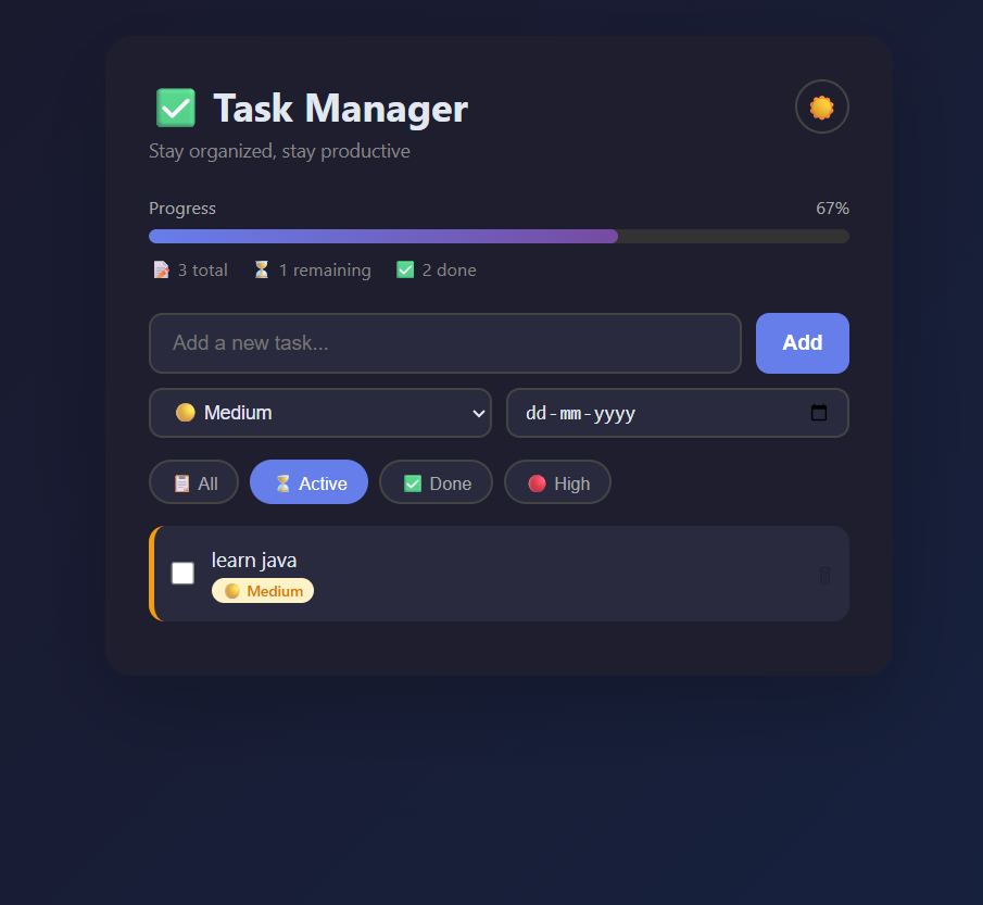 Task Manager App – MERN Stack - Screenshot 1