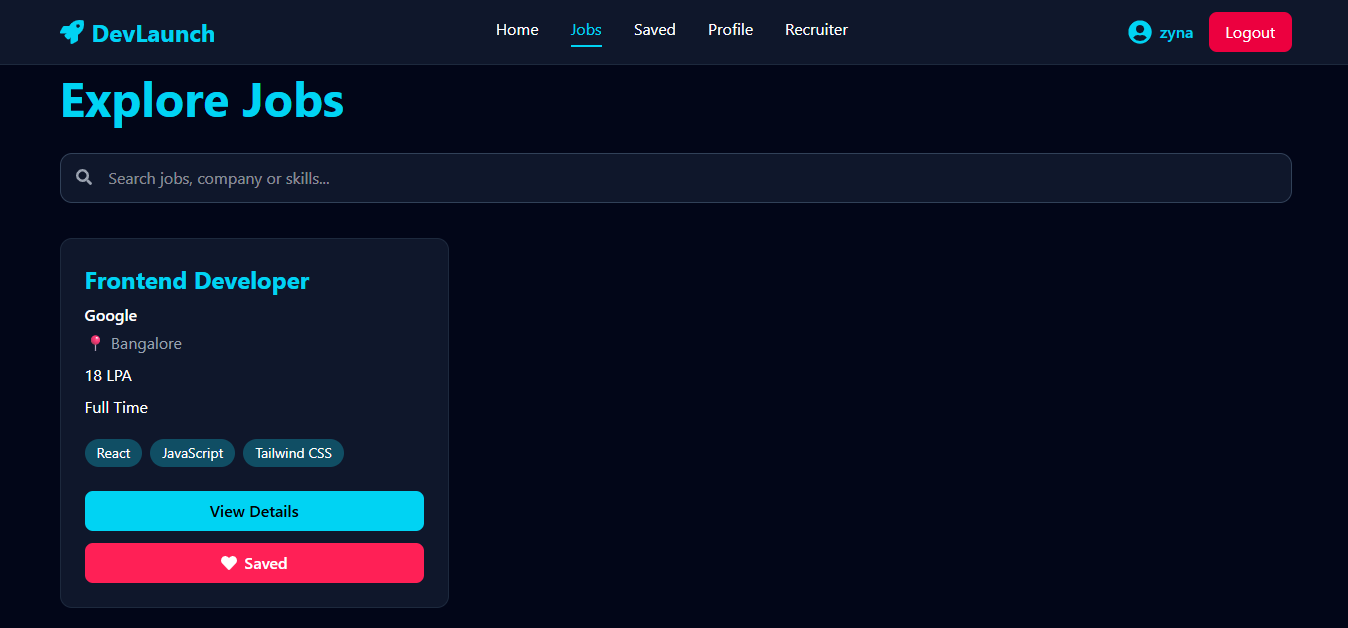 DevLaunch – Full Stack MERN Job Portal - Screenshot 3