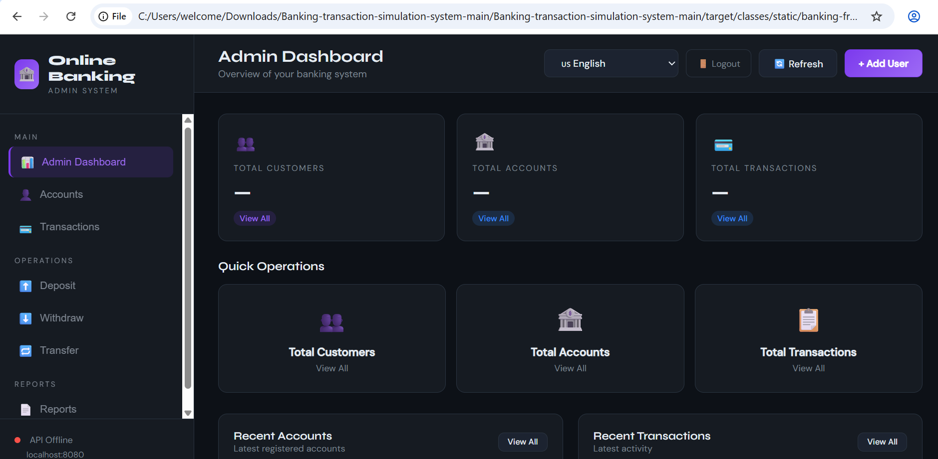 Banking-transaction-simulation-system - Screenshot 1