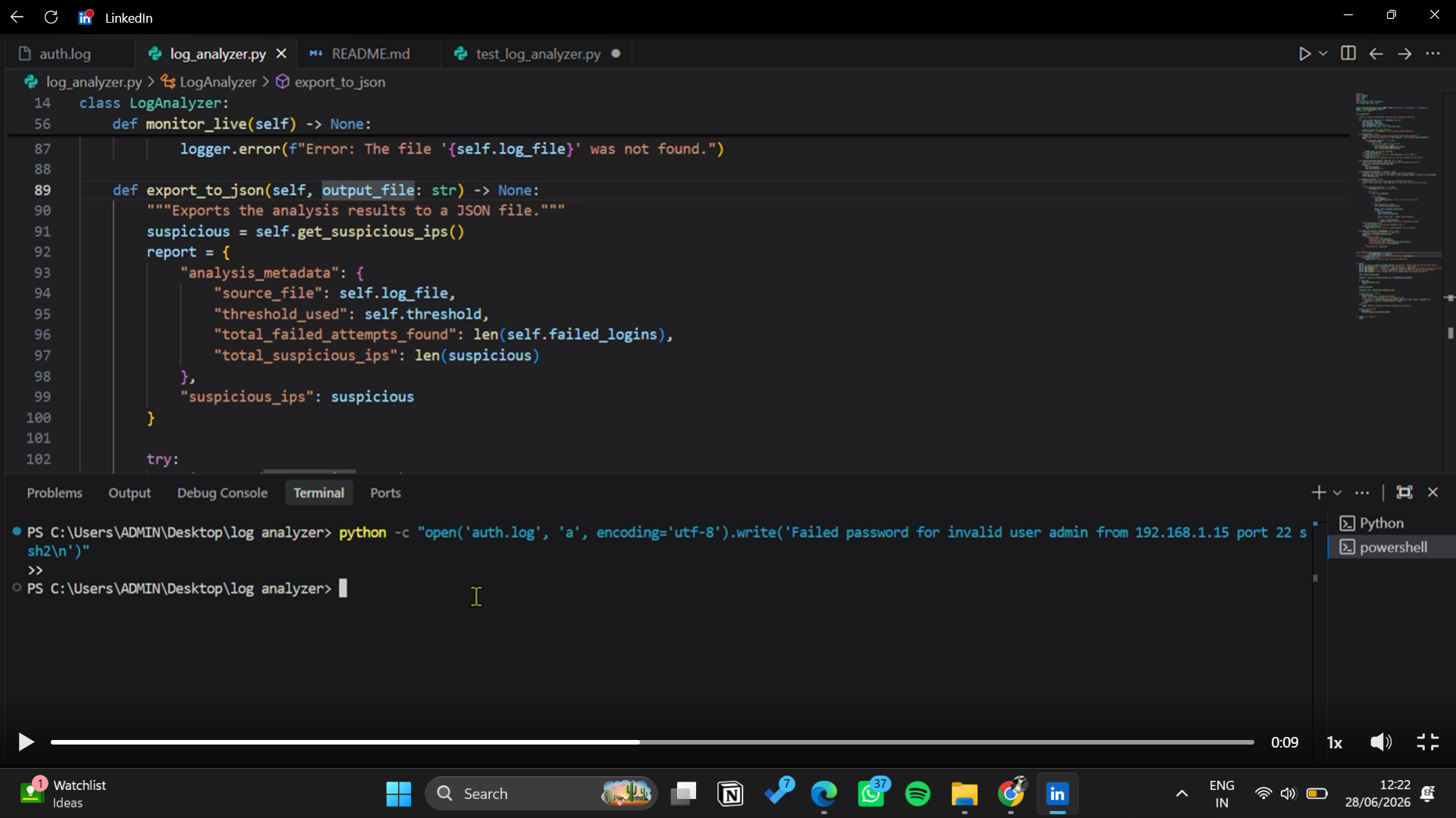 Log analyzer - Screenshot 1