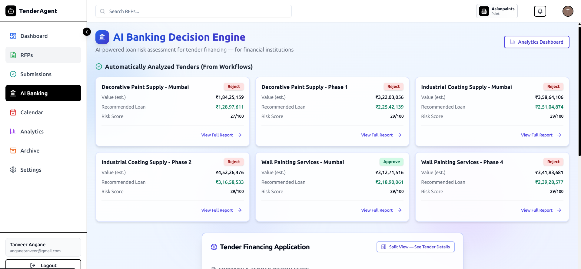 AI-Powered Tender Intelligence System - Screenshot 4