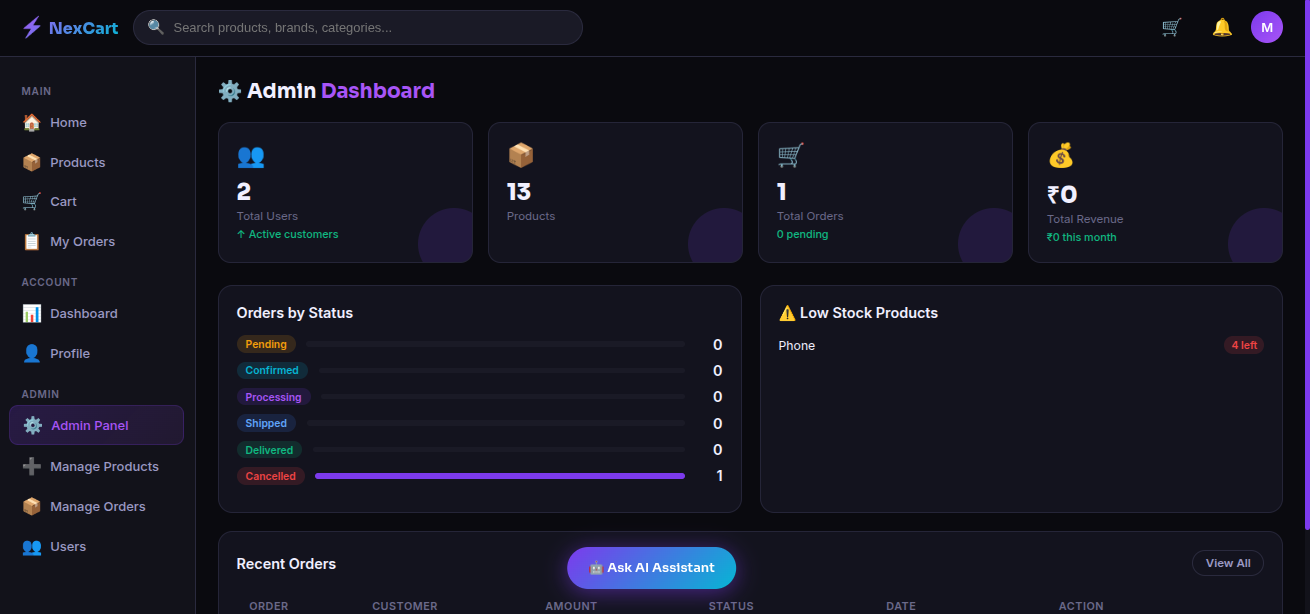 NexCart — Full-Stack E-Commerce Platform - Screenshot 4