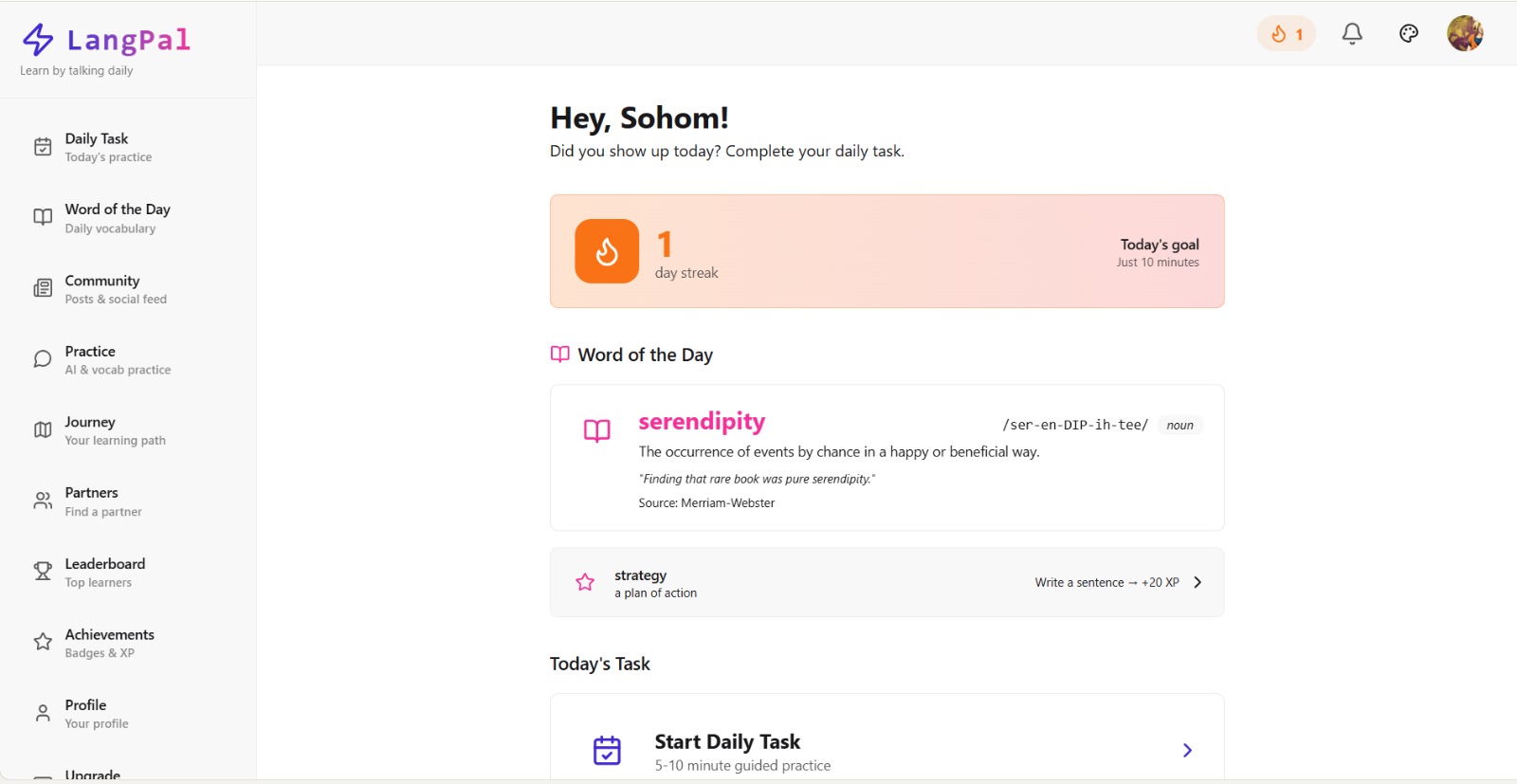 Social Platform - Screenshot 1