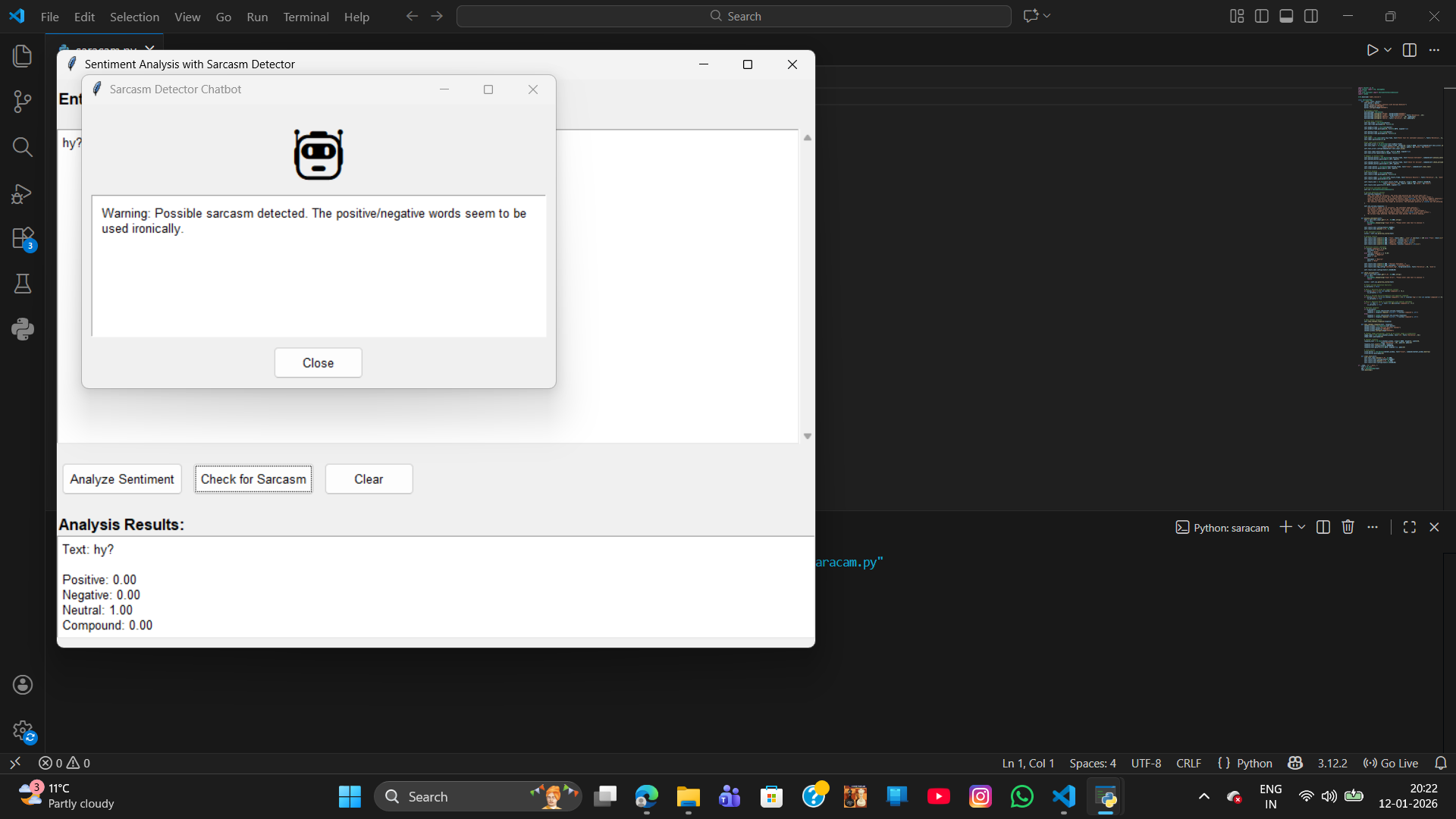 sentiment analysis with sarcasm - Screenshot 3