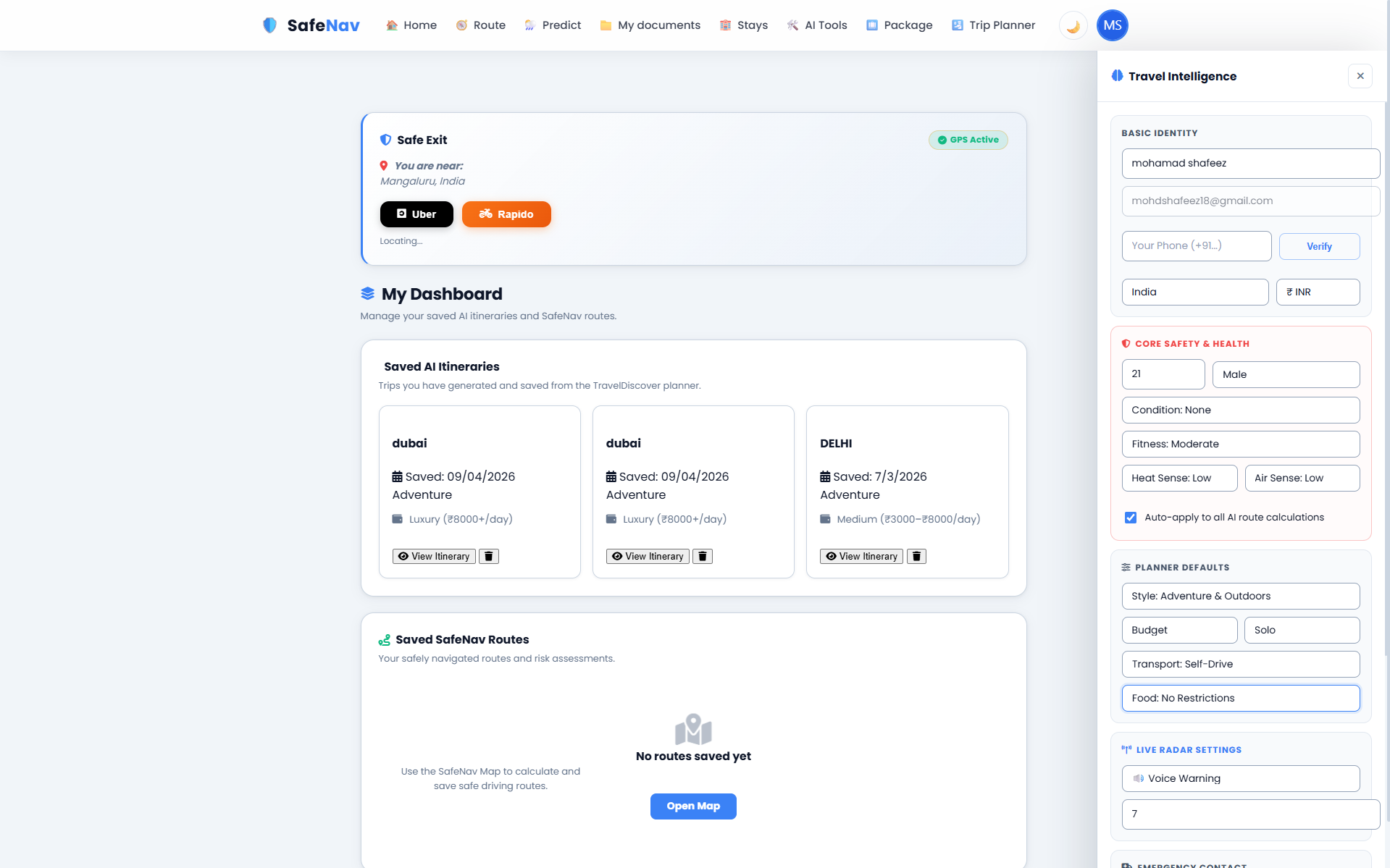 SafeNav: AI-Powered Travel Safety Platform - Screenshot 2