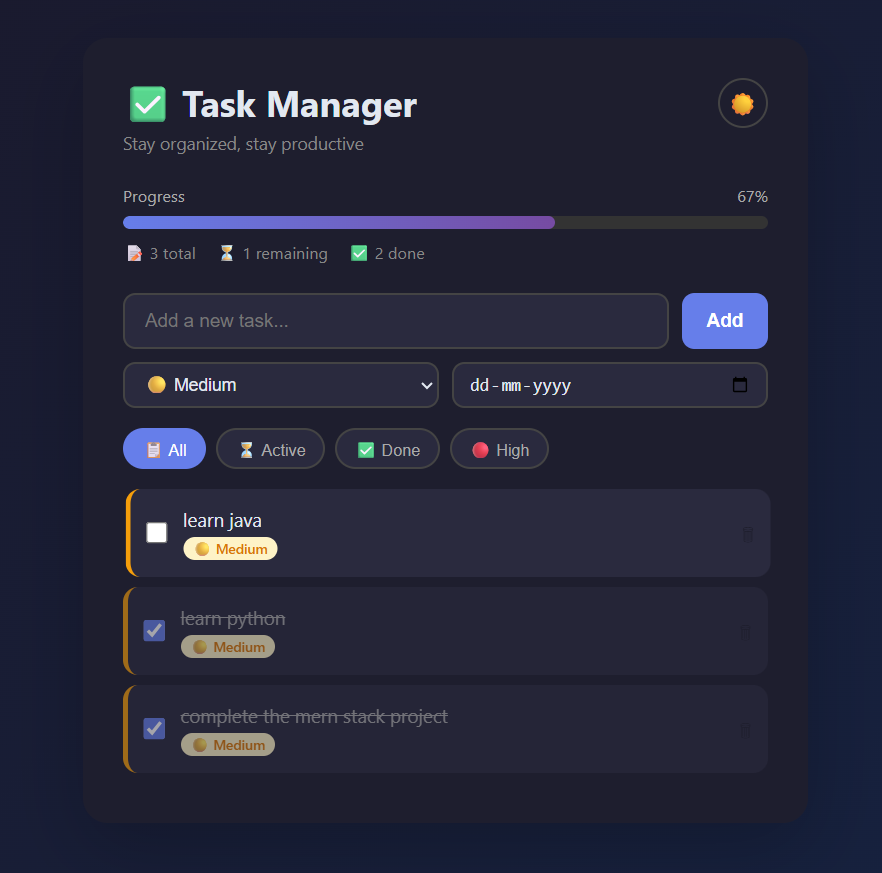 Task Manager App – MERN Stack - Screenshot 4