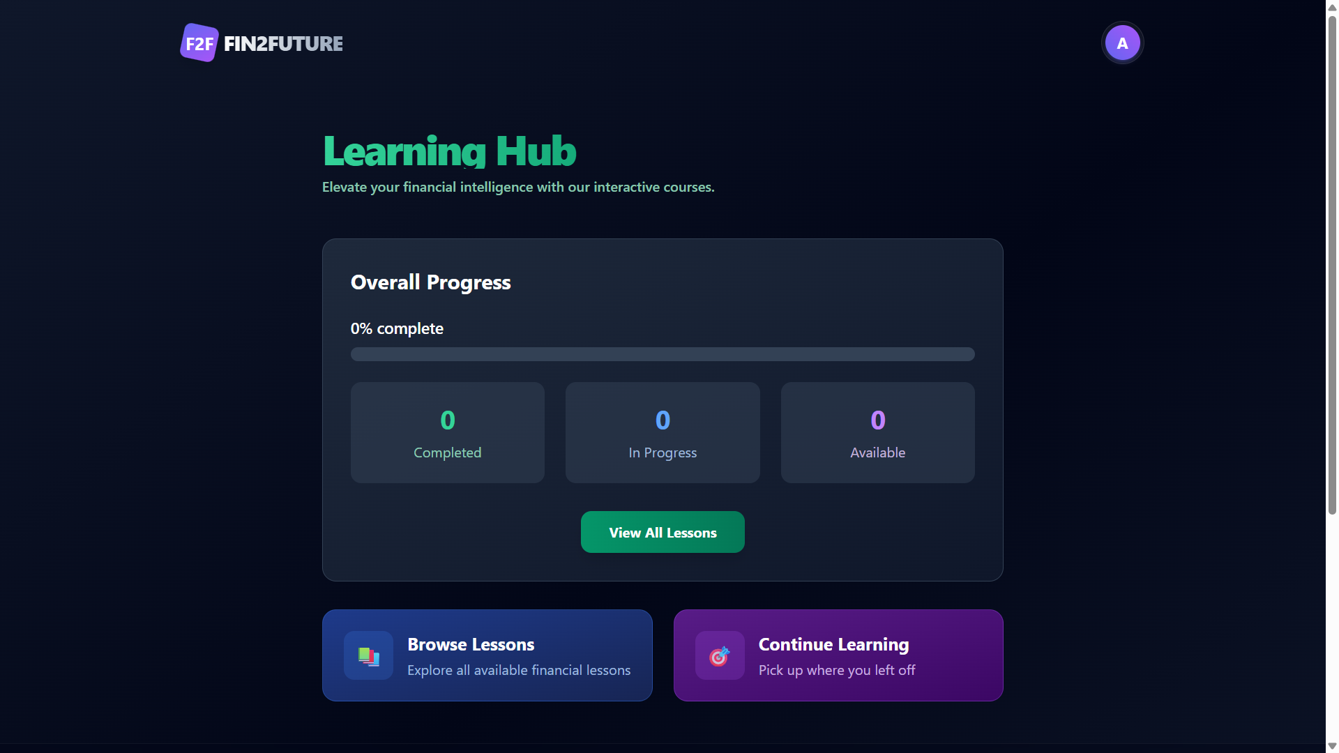 Fin2Future – Gamified Financial Literacy Web Application - Screenshot 2