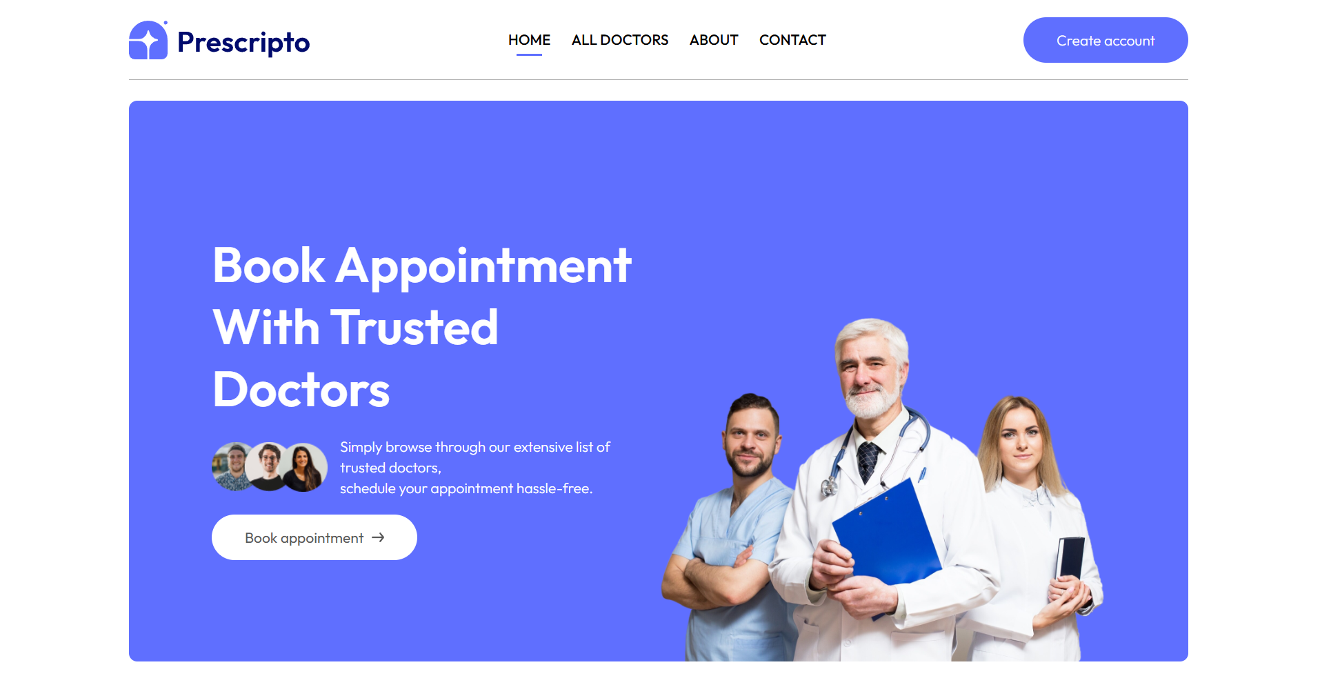 Prescripto – Full-Stack Doctor Appointment System - Screenshot 1