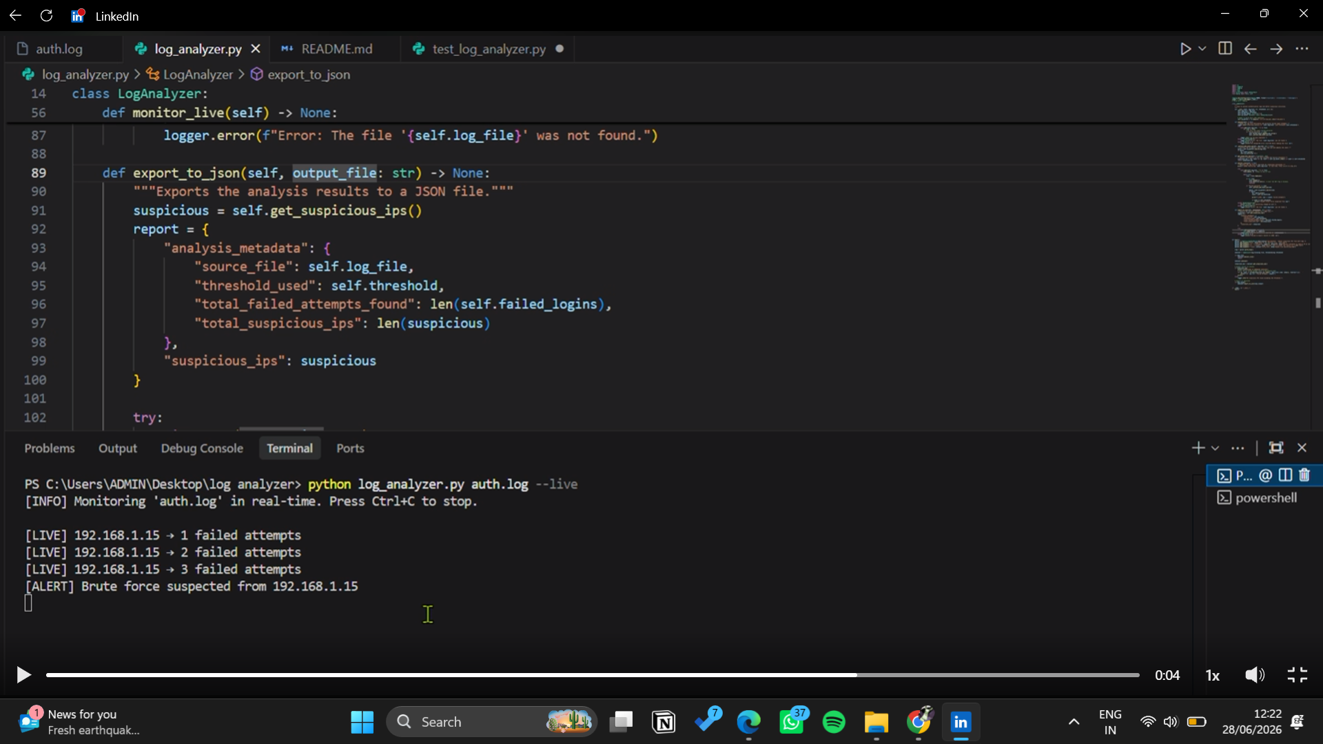 Log analyzer - Screenshot 2