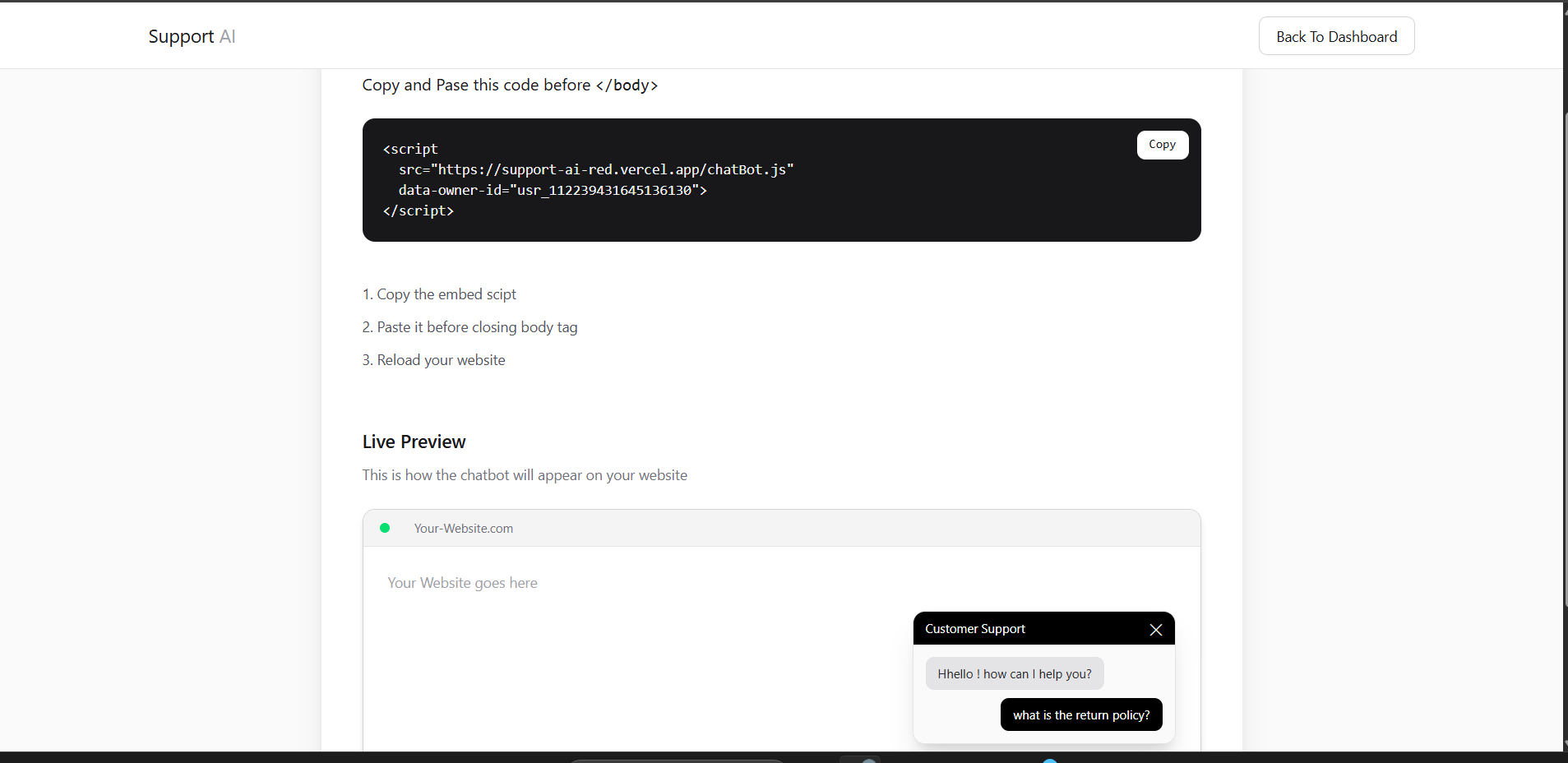 Customer Support AI - Screenshot 4