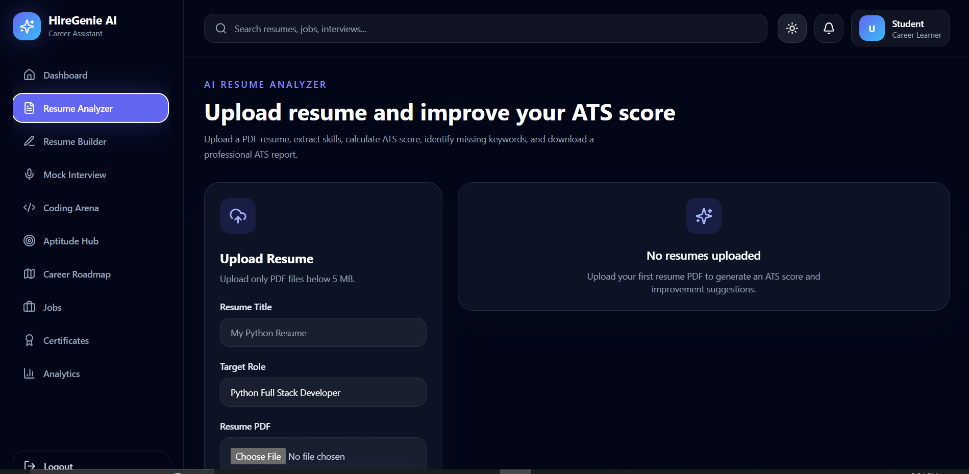 HireGenie AI Career Prep Platform with Django & React - Screenshot 4