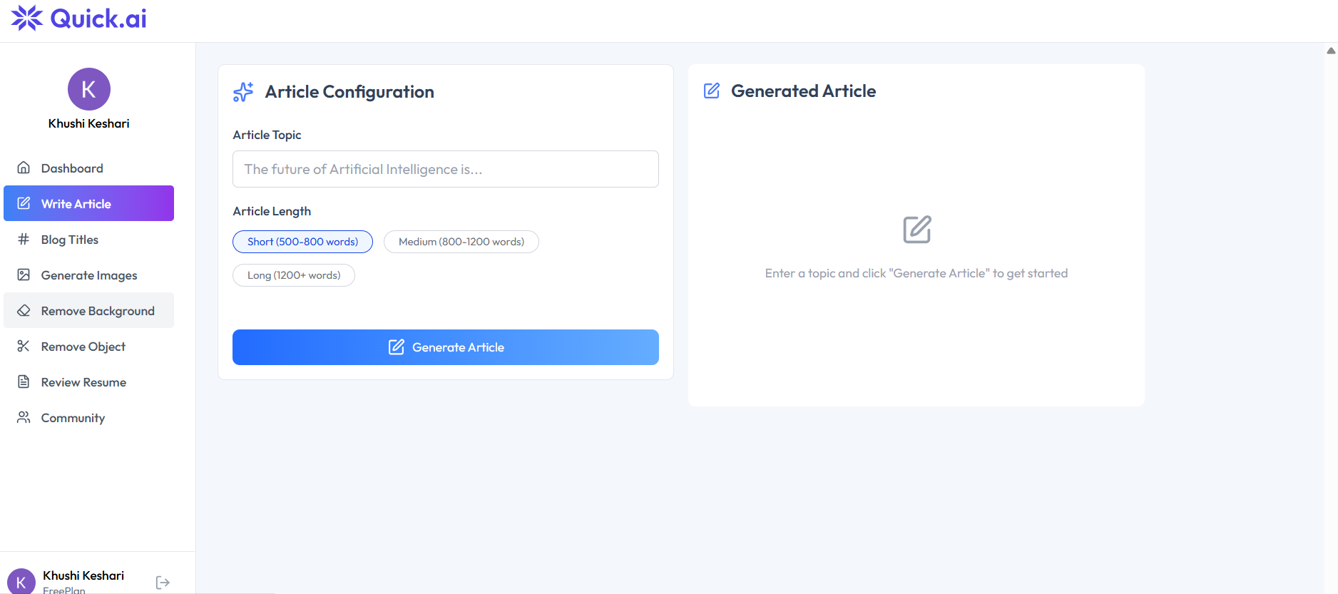 Quick.ai – All-in-One AI Content Creation Platform - Screenshot 3