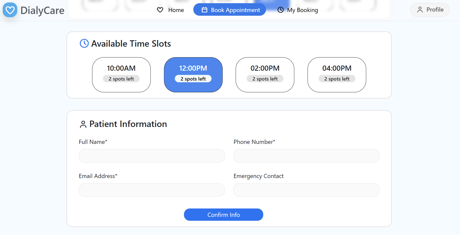 Appointment Booking System - Screenshot 1