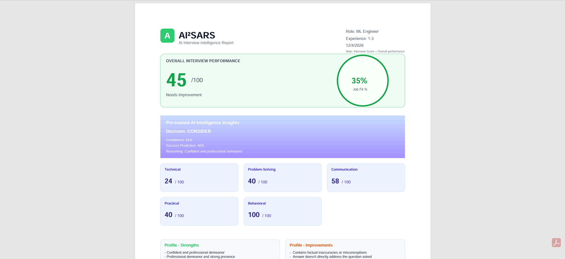 AN AI-ENABLED INTERVIEW SIMULATION AND ATS COMPATIBLE RESUME SYSTEM - Screenshot 5