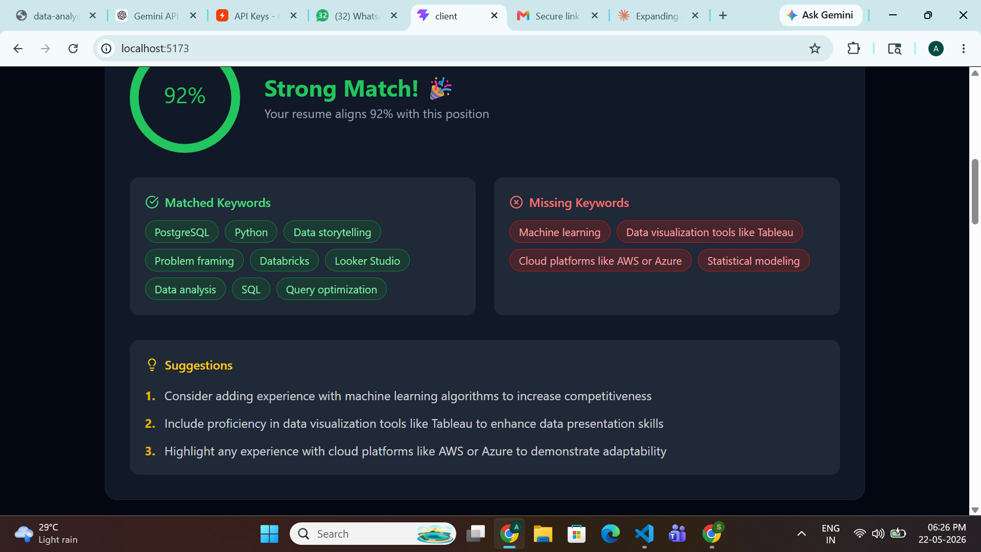 AI Resume Analyzer - Screenshot 2