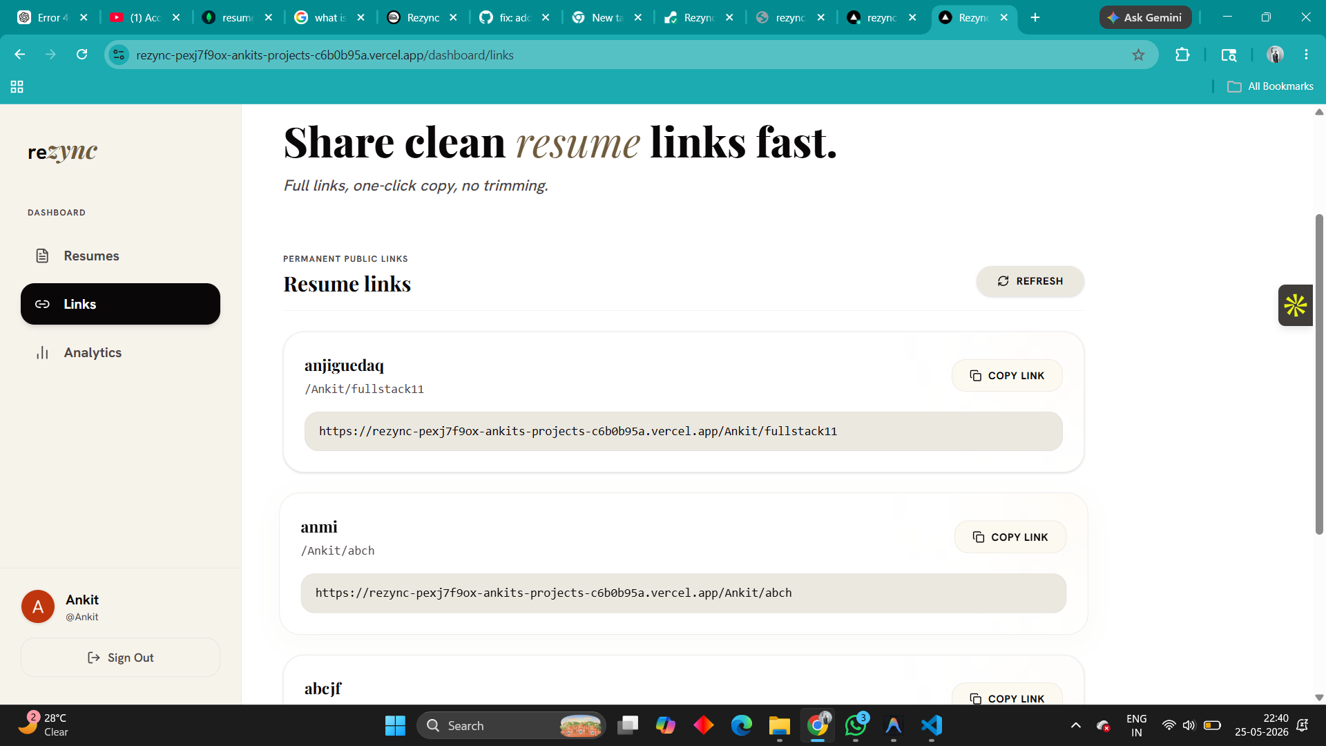 Rezync – Resume Management Platform with Cloud Storage - Screenshot 1