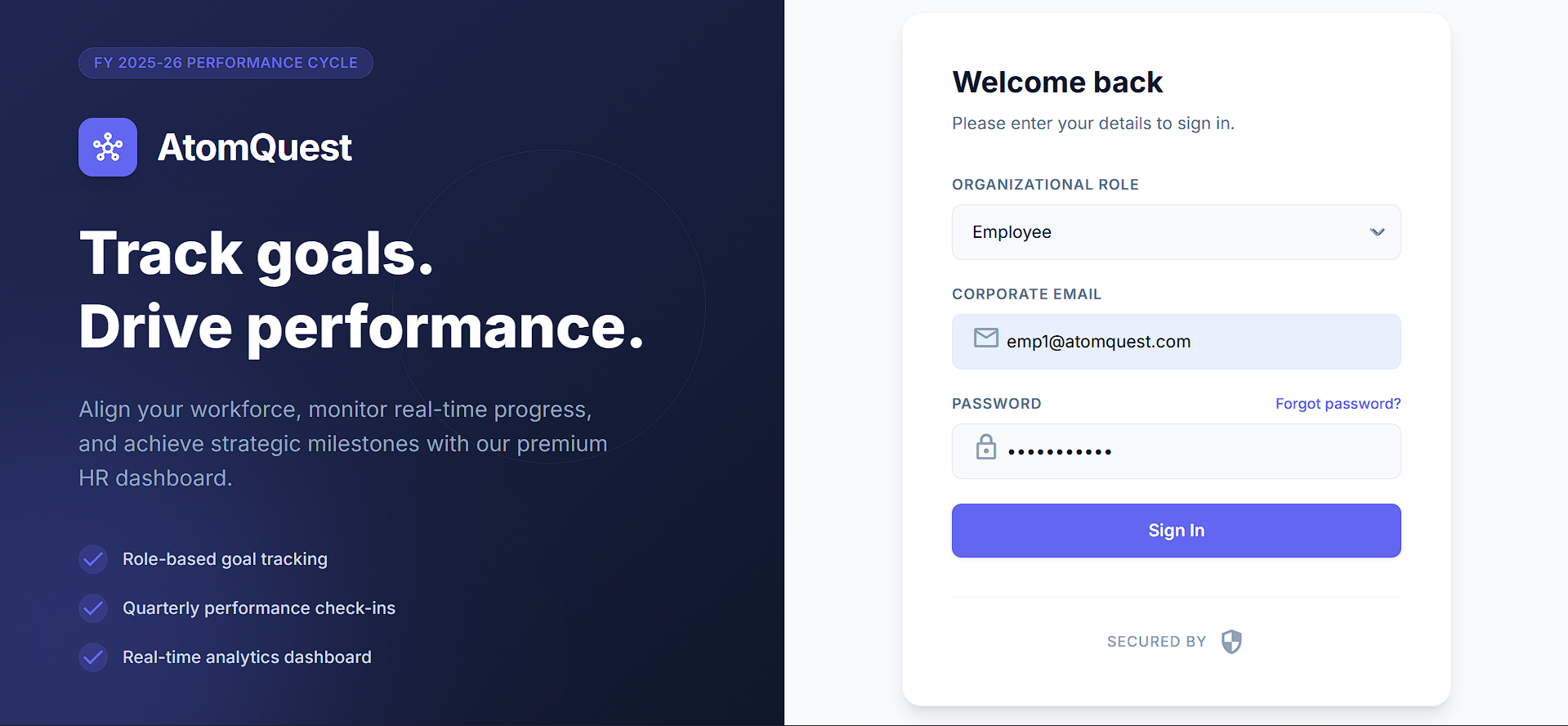 Full-Stack Performance Tracking Portal with Next.js & Supabase - Screenshot 3