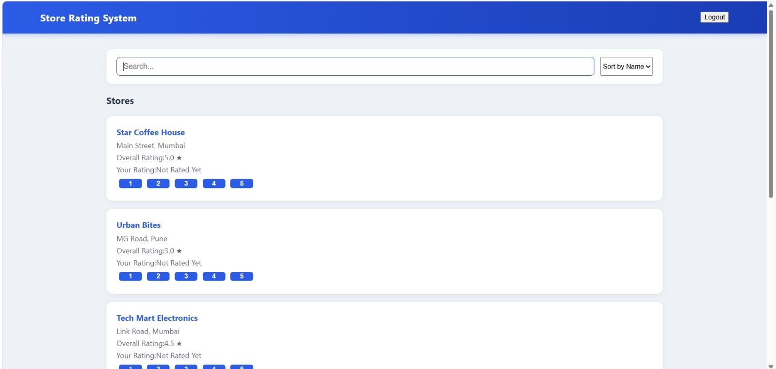 Store Rating System - Screenshot 2