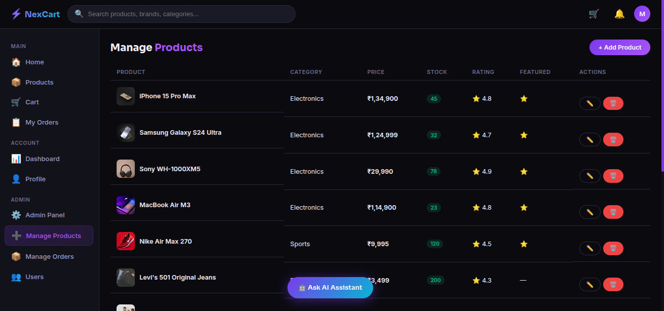 NexCart — Full-Stack E-Commerce Platform - Screenshot 5