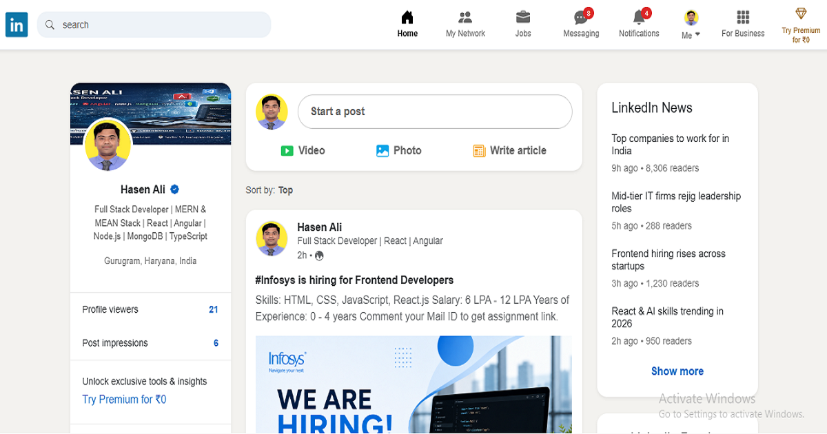 LinkedIn Clone – Professional Social Networking Web Application - Screenshot 1