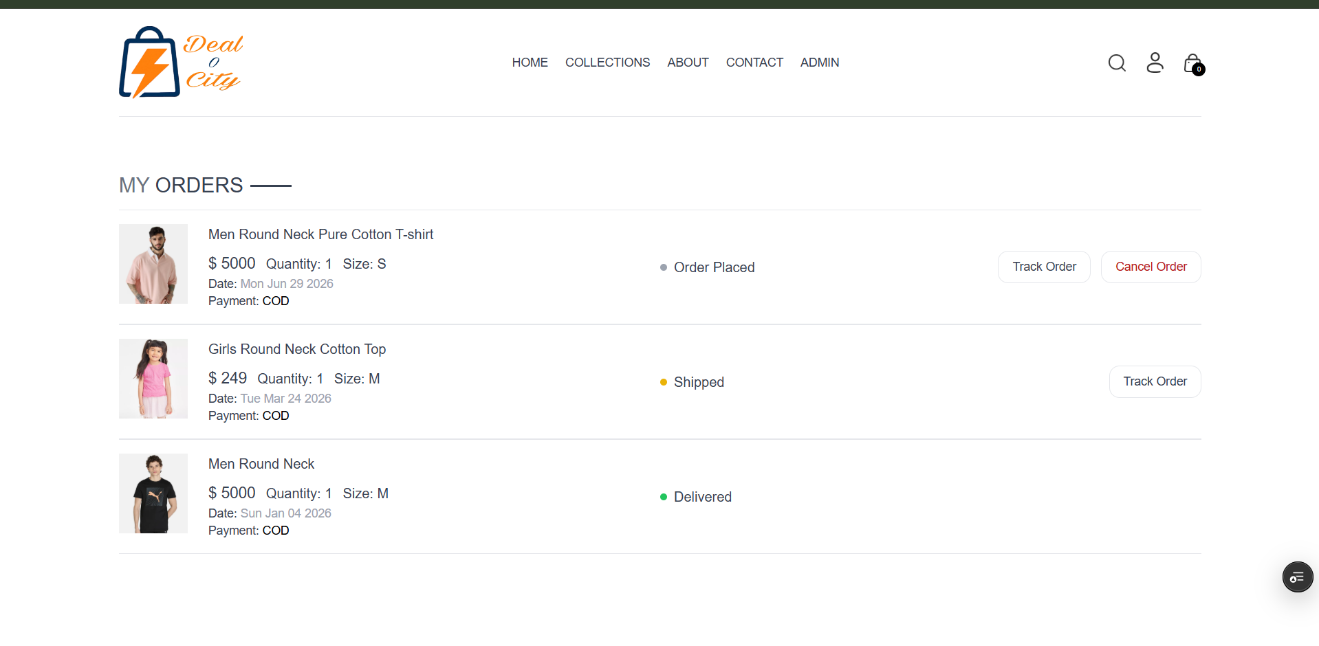 Full-Stack Ecommerce website using React - Screenshot 4
