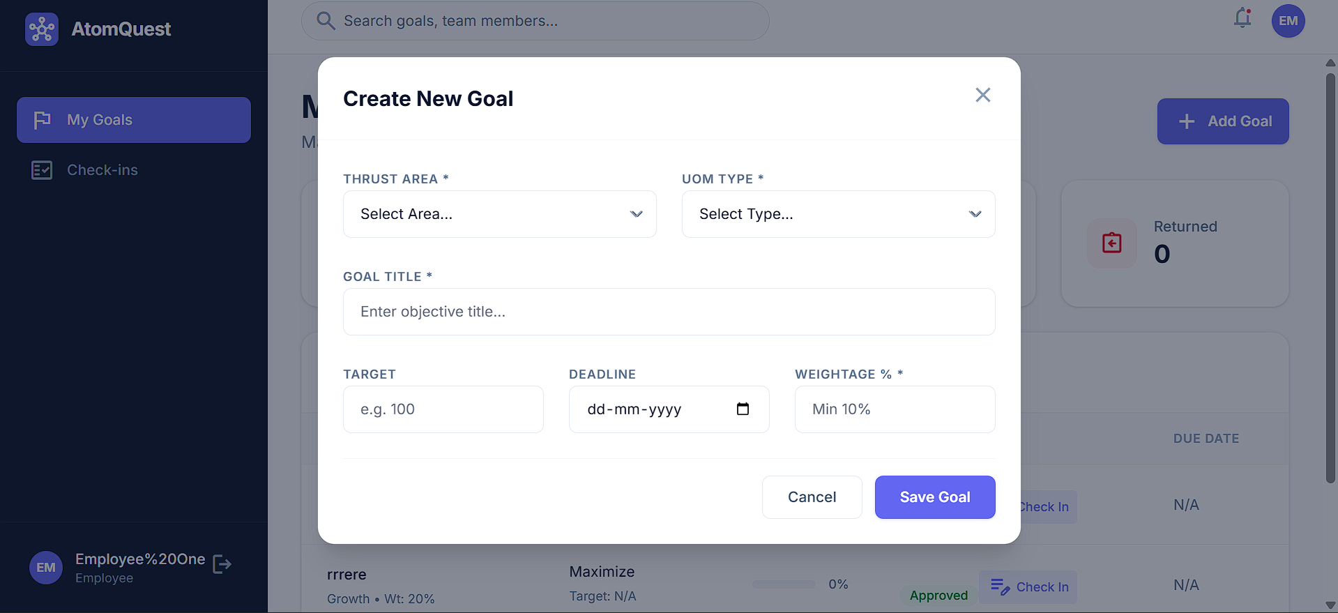 Full-Stack Performance Tracking Portal with Next.js & Supabase - Screenshot 1