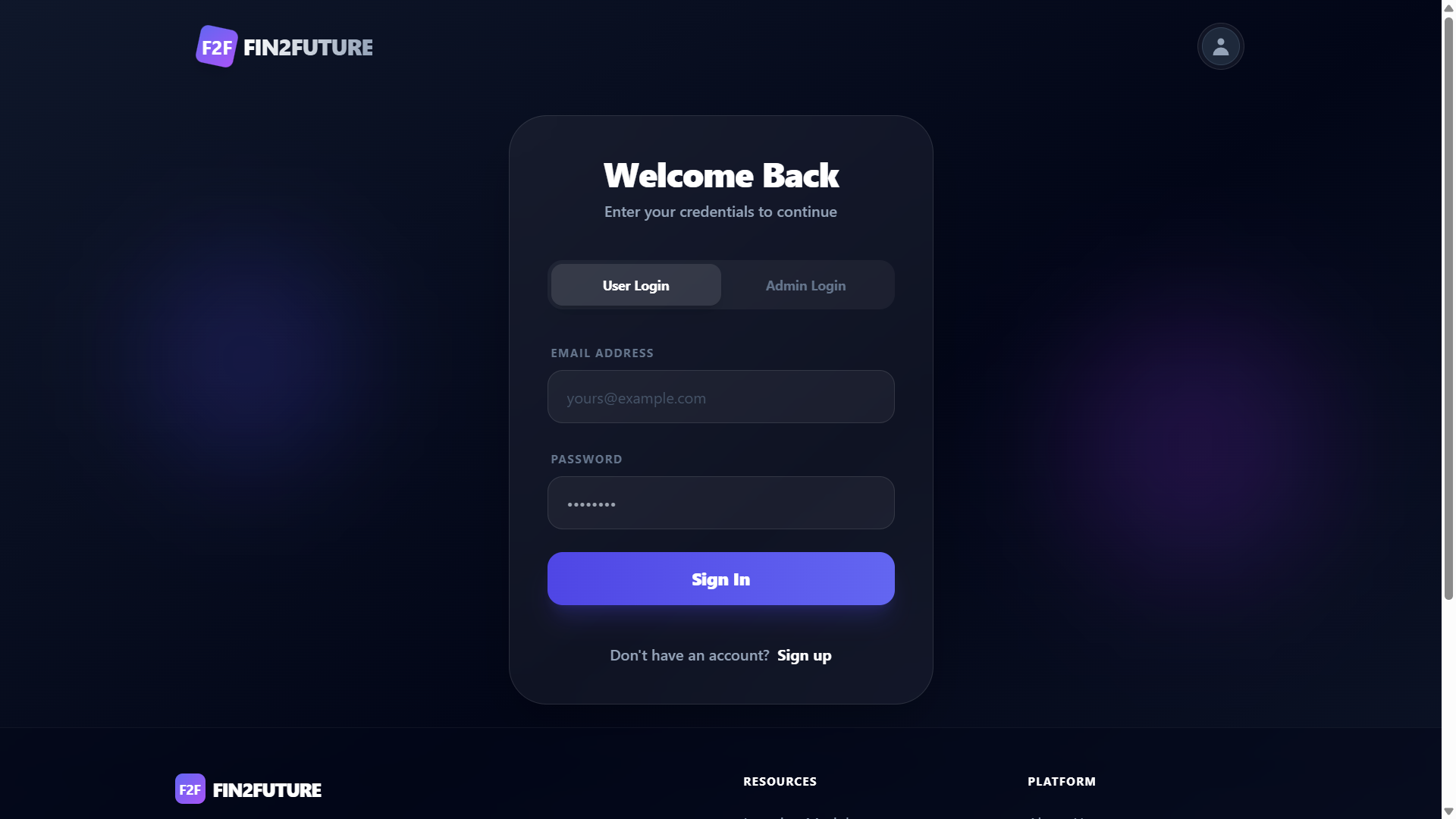 Fin2Future – Gamified Financial Literacy Web Application - Screenshot 1
