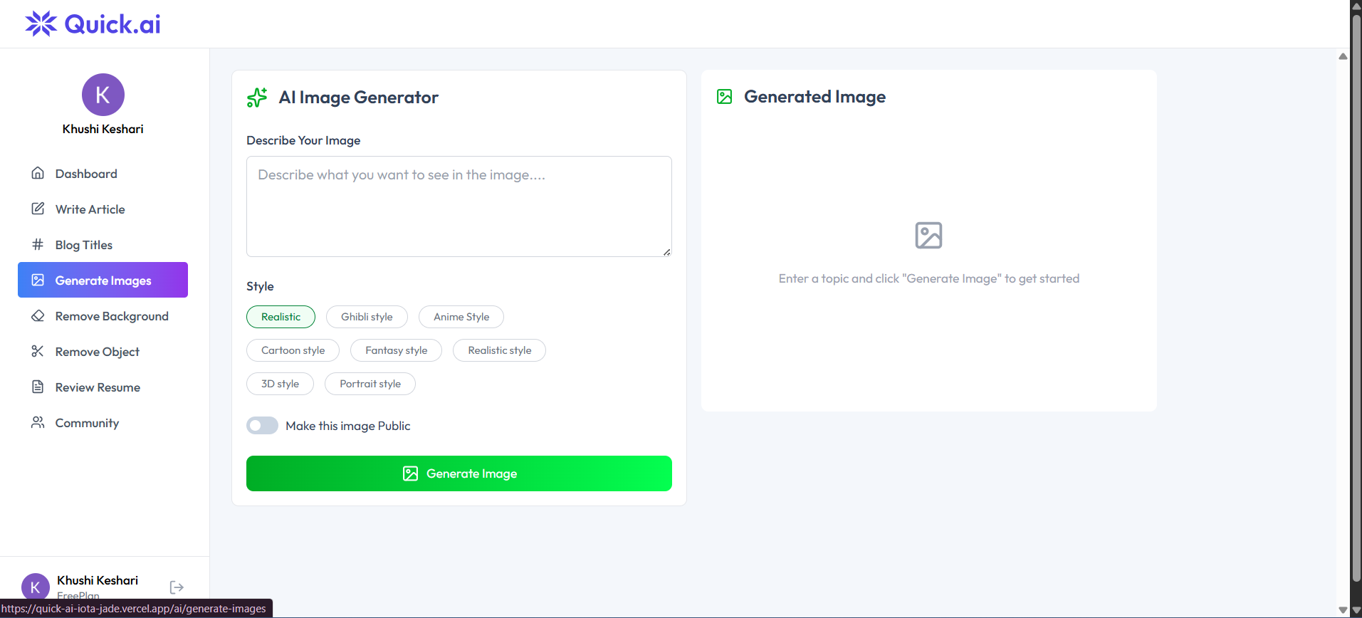 Quick.ai – All-in-One AI Content Creation Platform - Screenshot 4