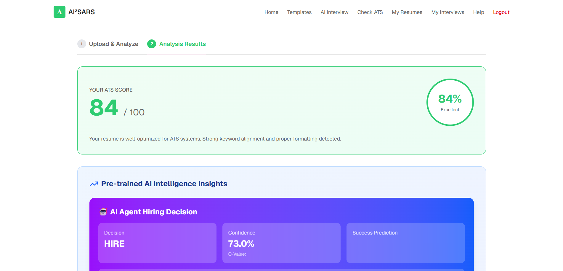 AN AI-ENABLED INTERVIEW SIMULATION AND ATS COMPATIBLE RESUME SYSTEM - Screenshot 4