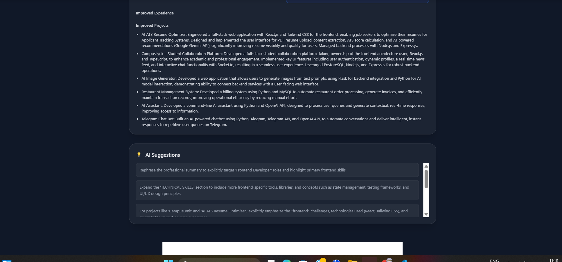 AI Resume Analyzer & Optimizer - Screenshot 5