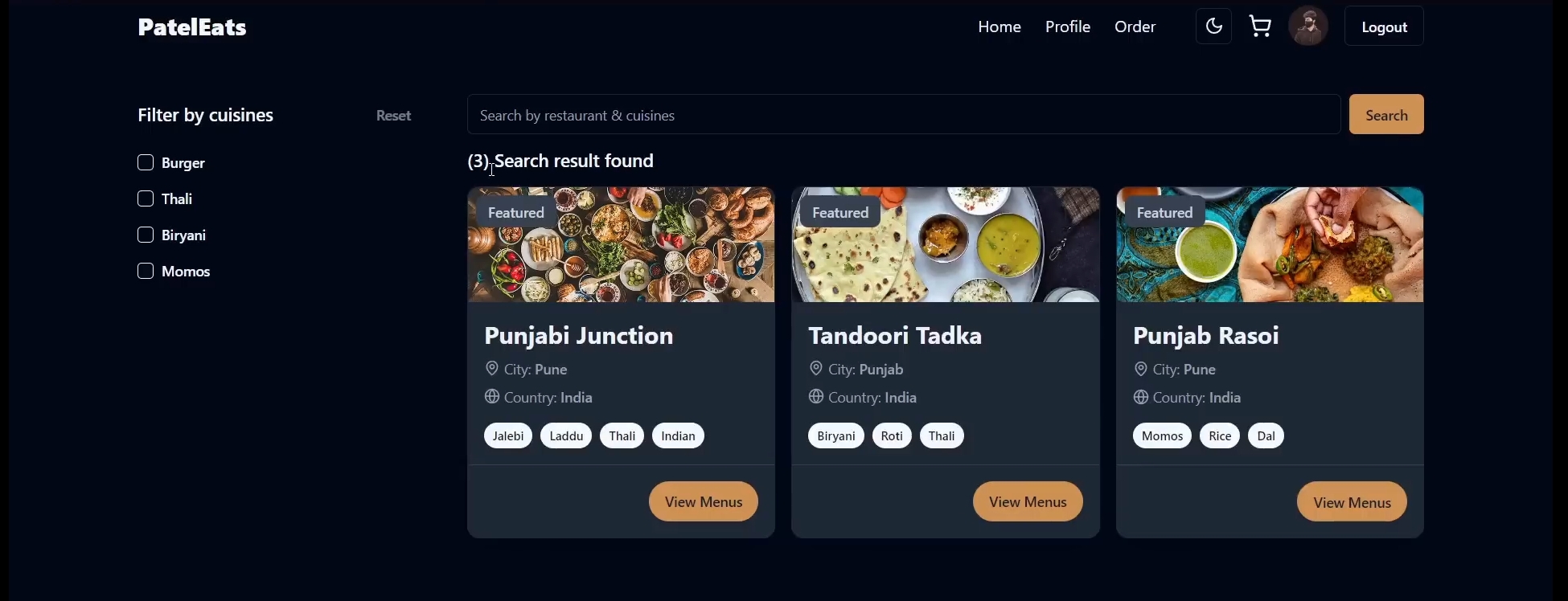 Patel Eats - Screenshot 2
