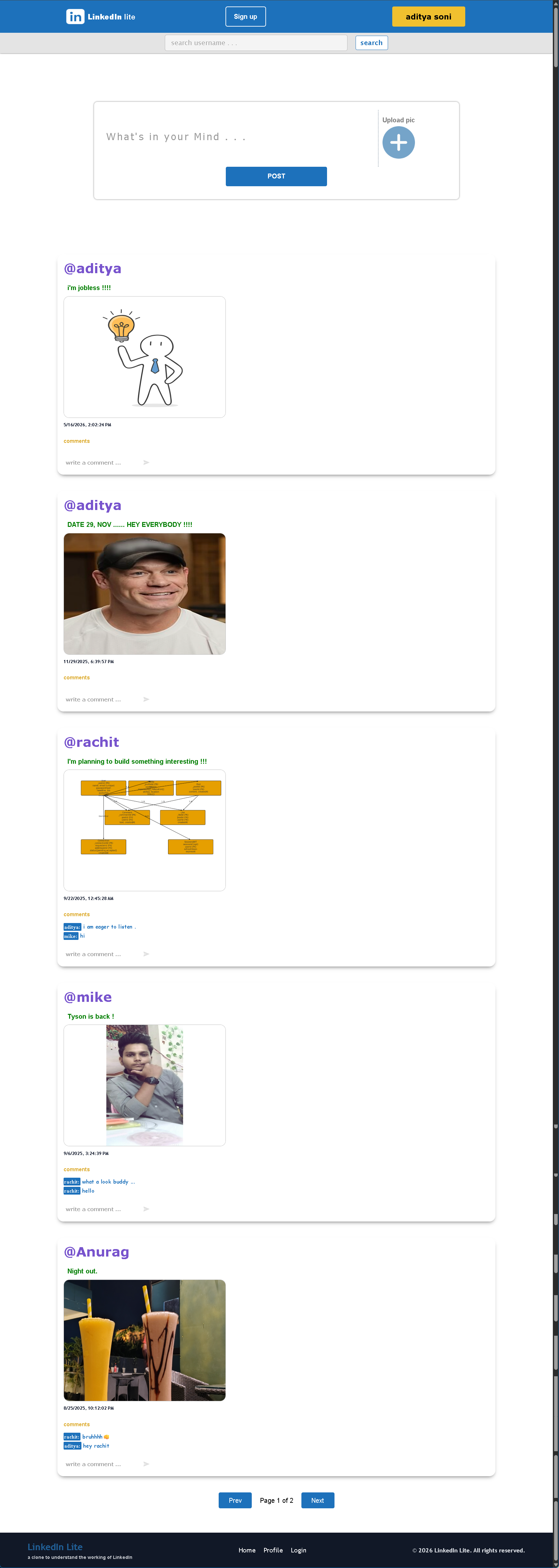 Social Media Clone - Linkedin - Screenshot 1