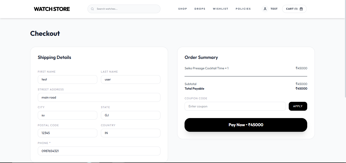 Watch Store ecommerce website - Screenshot 3