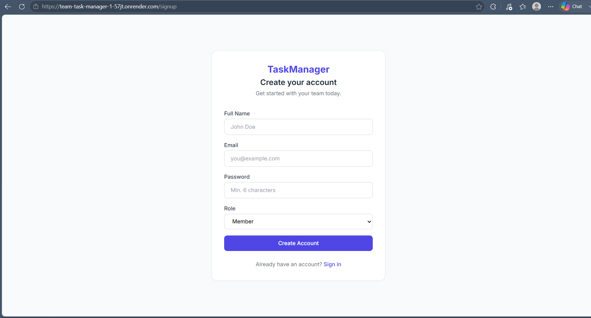 Team-Task-Manager - Screenshot 2