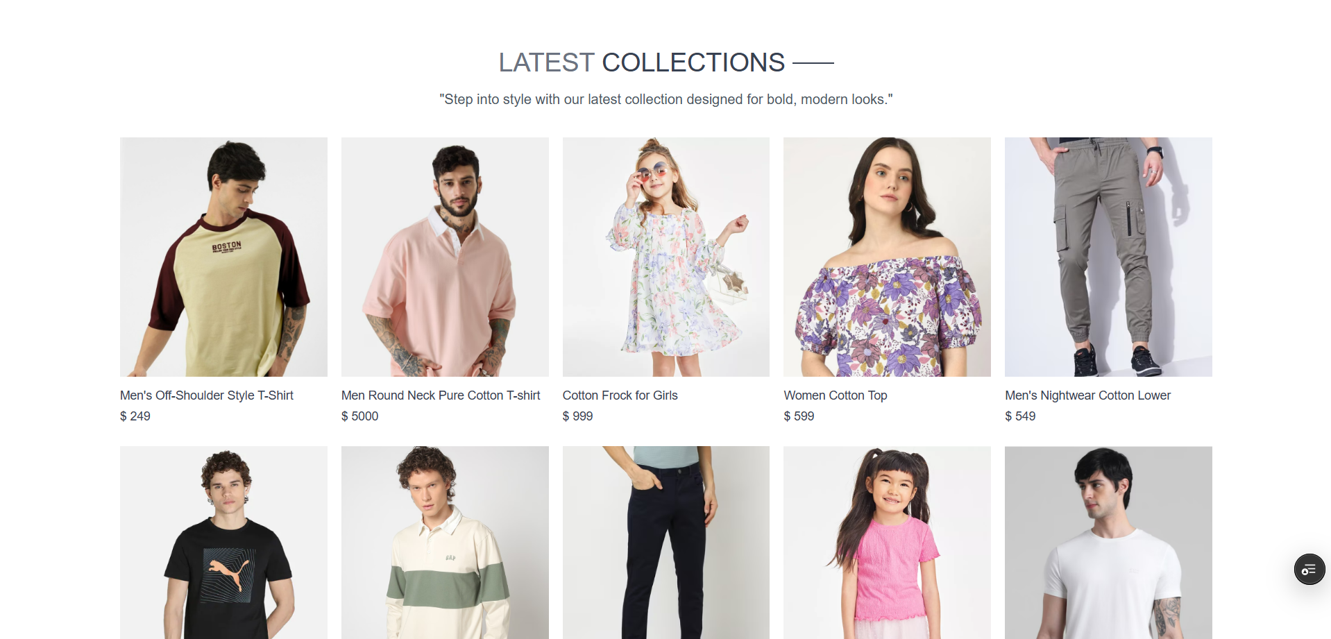 Full-Stack Ecommerce website using React - Screenshot 1