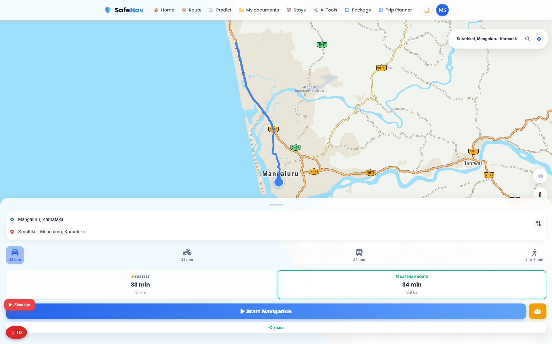 SafeNav: AI-Powered Travel Safety Platform - Screenshot 1