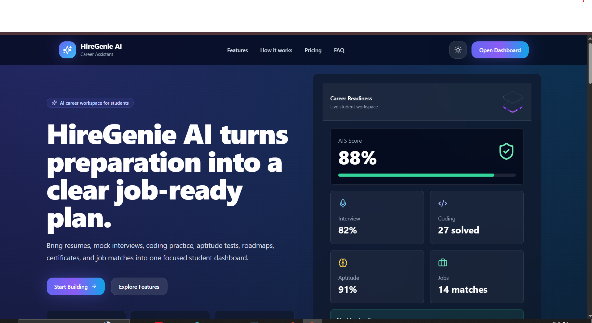 HireGenie AI Career Prep Platform with Django & React - Screenshot 1