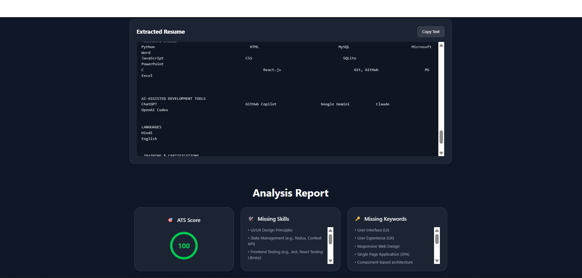 AI Resume Analyzer & Optimizer - Screenshot 3