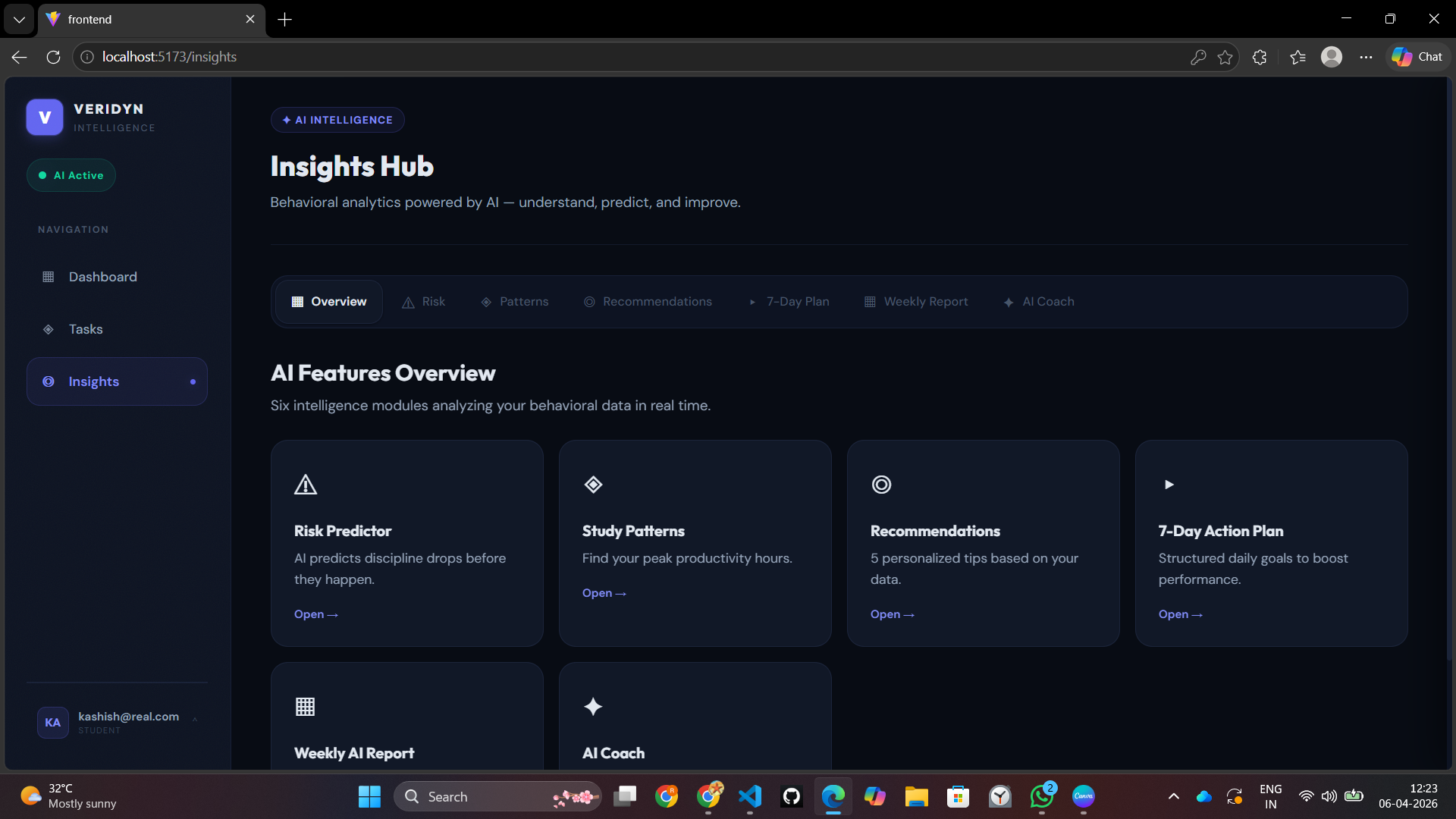 VERIDYN — AI-Powered Productivity & Behavioral Analytics Platform - Screenshot 4