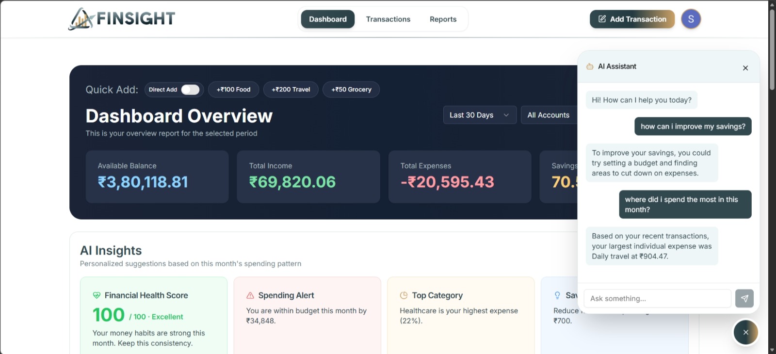 AI Finance Platform - Screenshot 1
