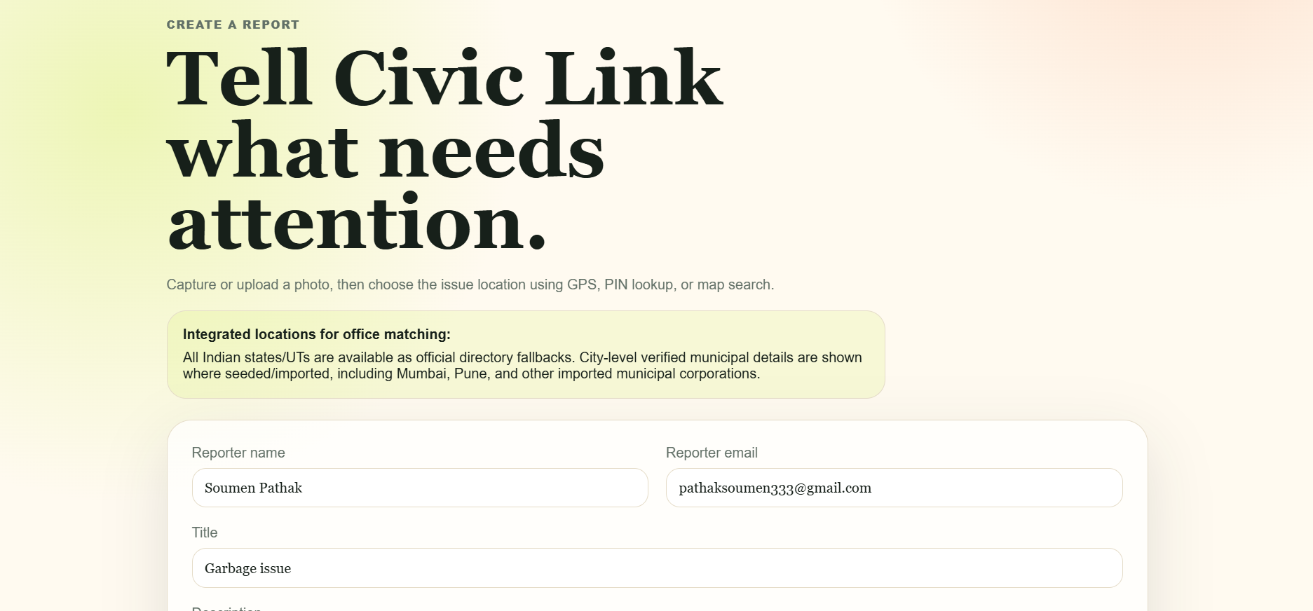 CIVIC LINK a Django Platform for reporting civic issues. - Screenshot 5