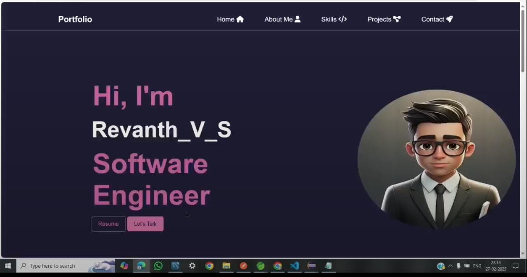 Personal Portfolio - Screenshot 1