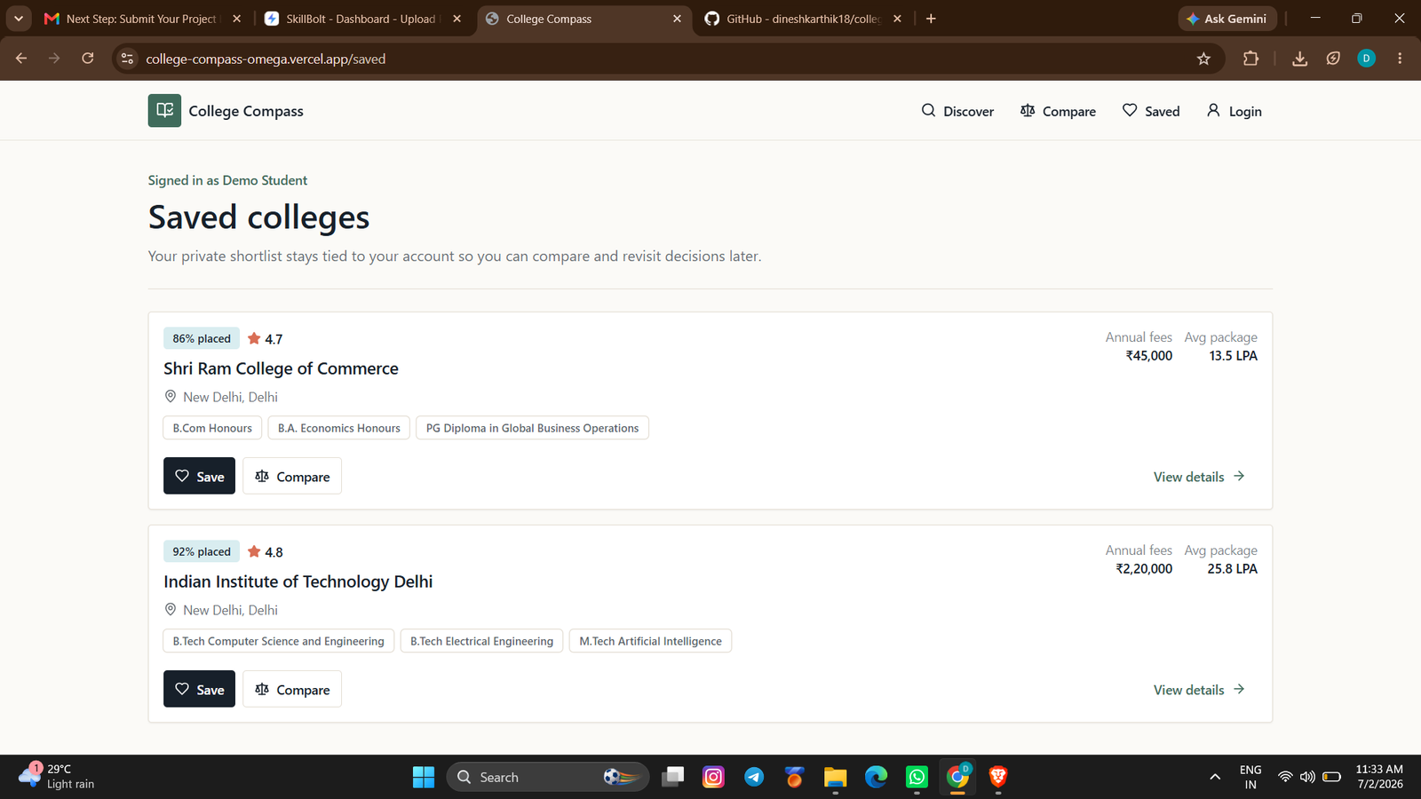 College compass - Screenshot 3