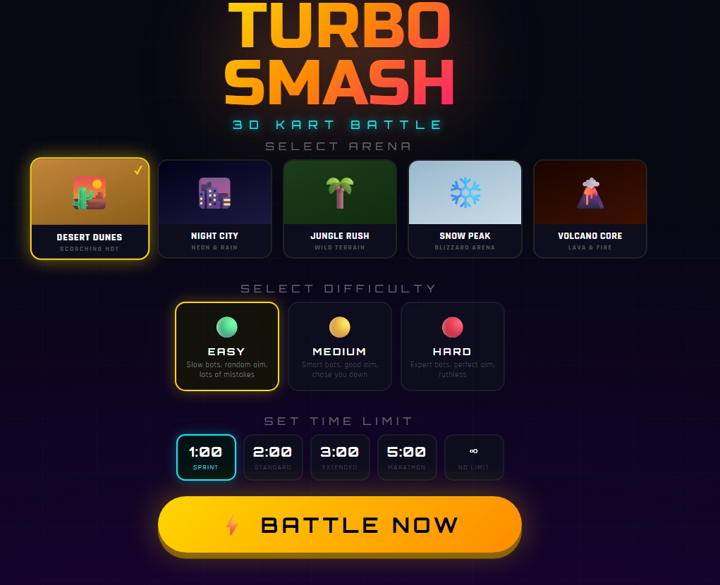 Turbo Smash 3D — Kart Battle Arena Game - Screenshot 5