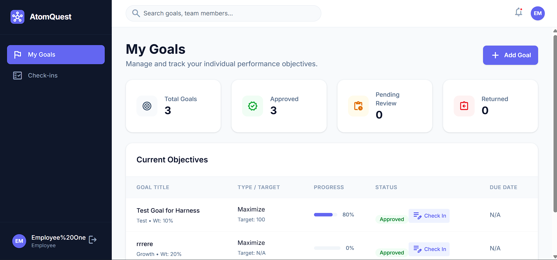 Full-Stack Performance Tracking Portal with Next.js & Supabase - Screenshot 2