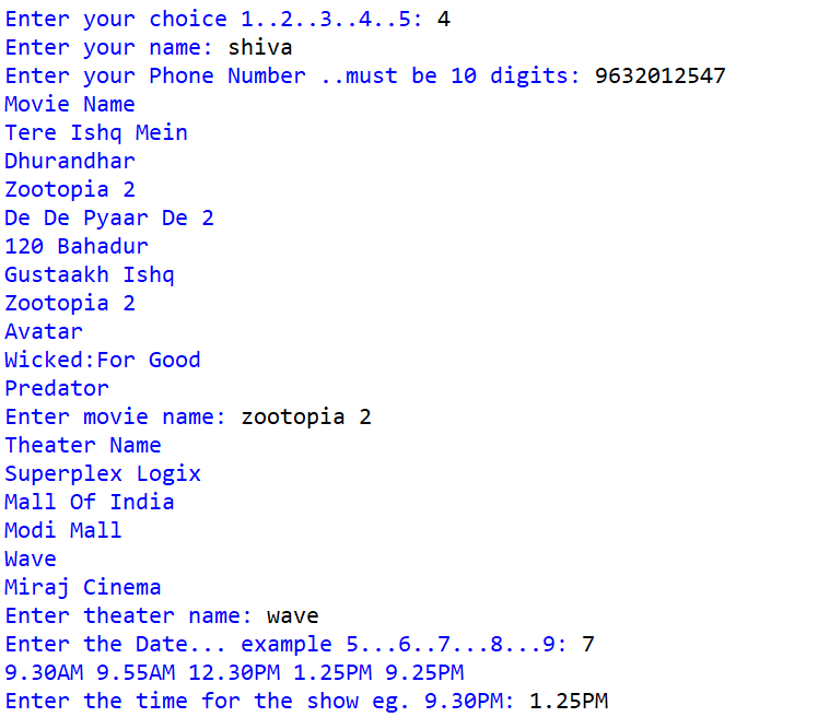 Movie Ticket Booking project - Screenshot 5